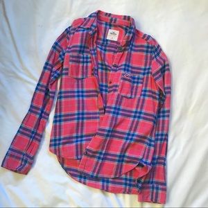 Pink hollister flannel